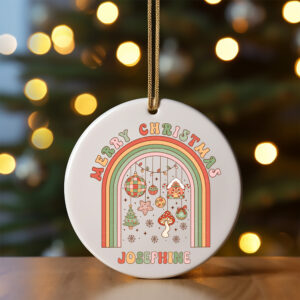 Merry Christmas Retro Personalized Ornament